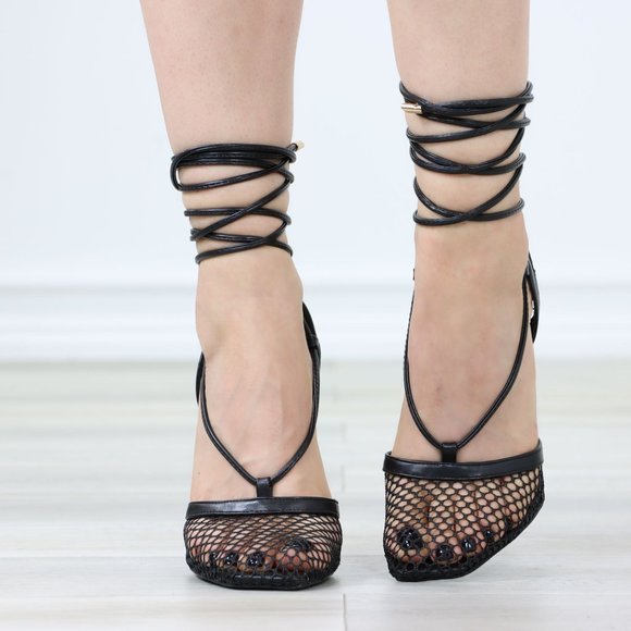 Fishnet Black High Heels - Picture 8 of 12